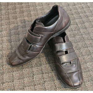 BOSS/Hugo Boss/Men’s Italy Brown Soft Leather Monks Strap Shoes Size 8